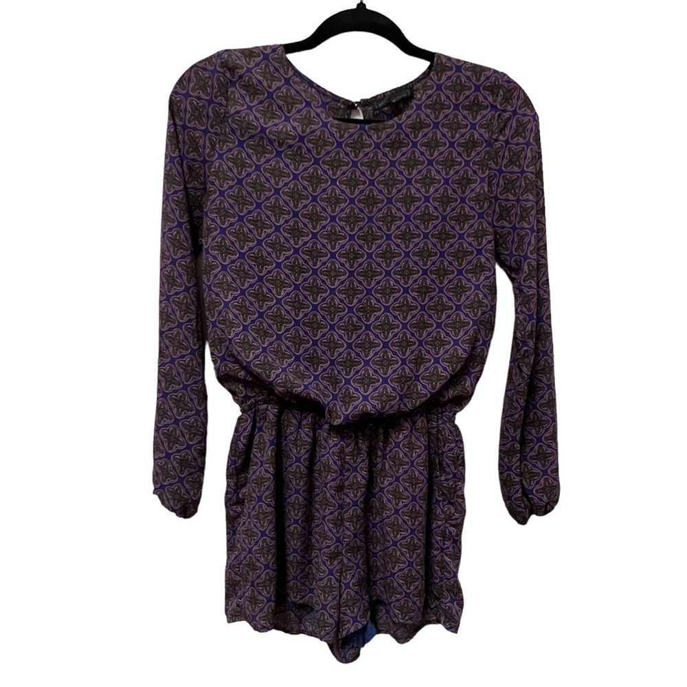 LUCCA COUTURE Women’s Purple Long Sleeve Open Back Romper, Size XS - Picture 13 of 14